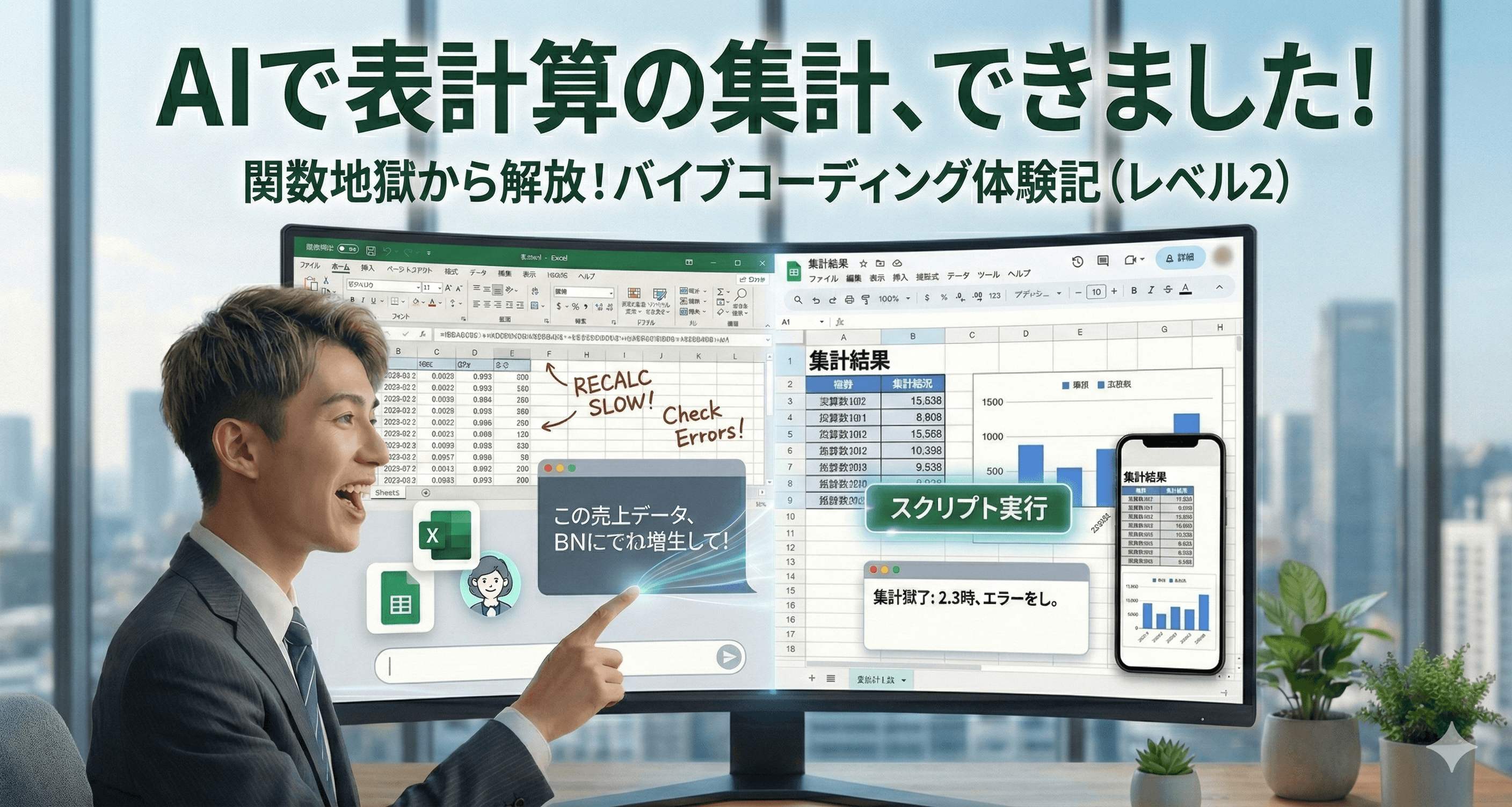 【業務自動化入門】バイブコーディング レベル2（GAS / VBA）で「表計算の集計」をプログラム化する方法