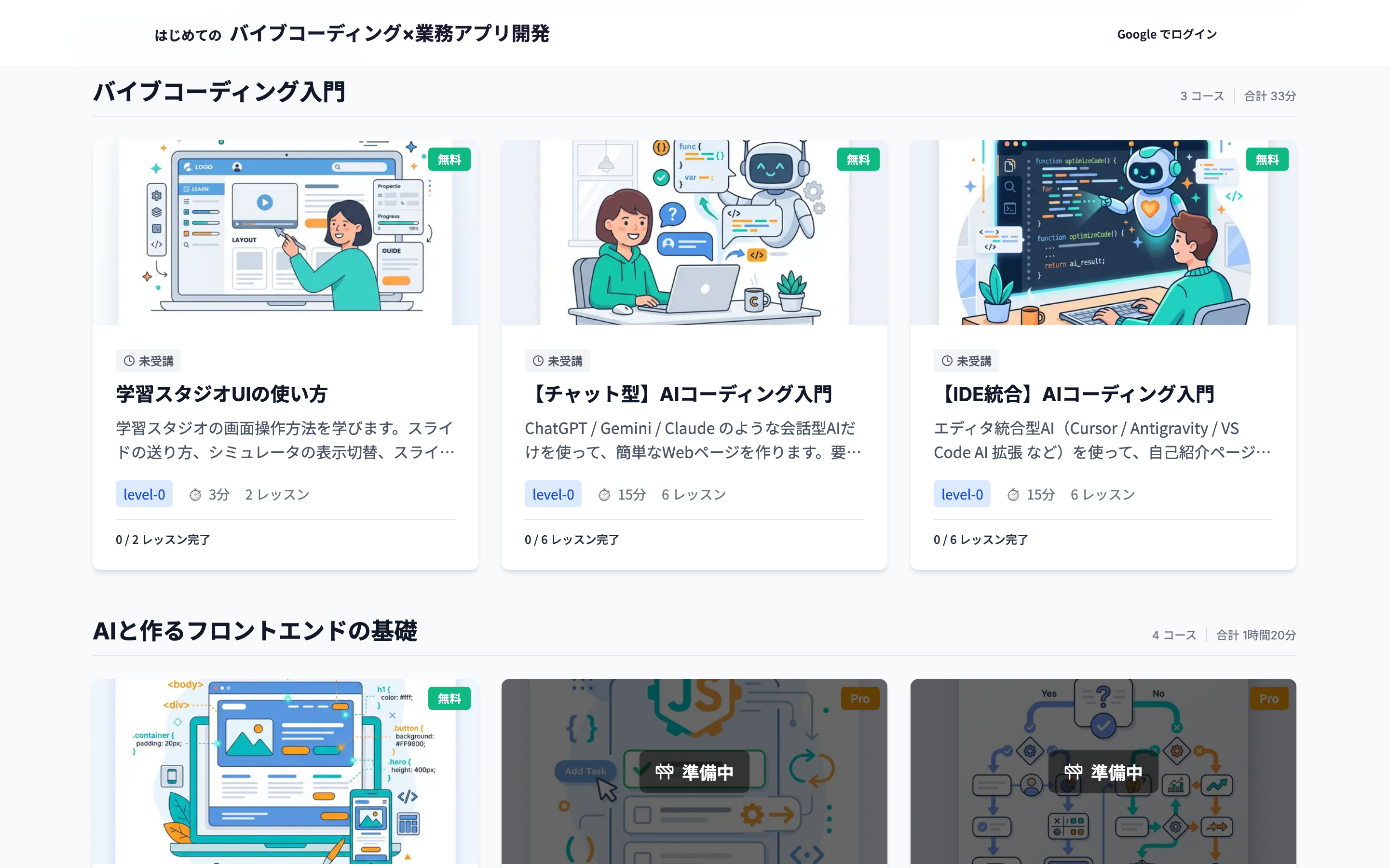 コース一覧の俯瞰