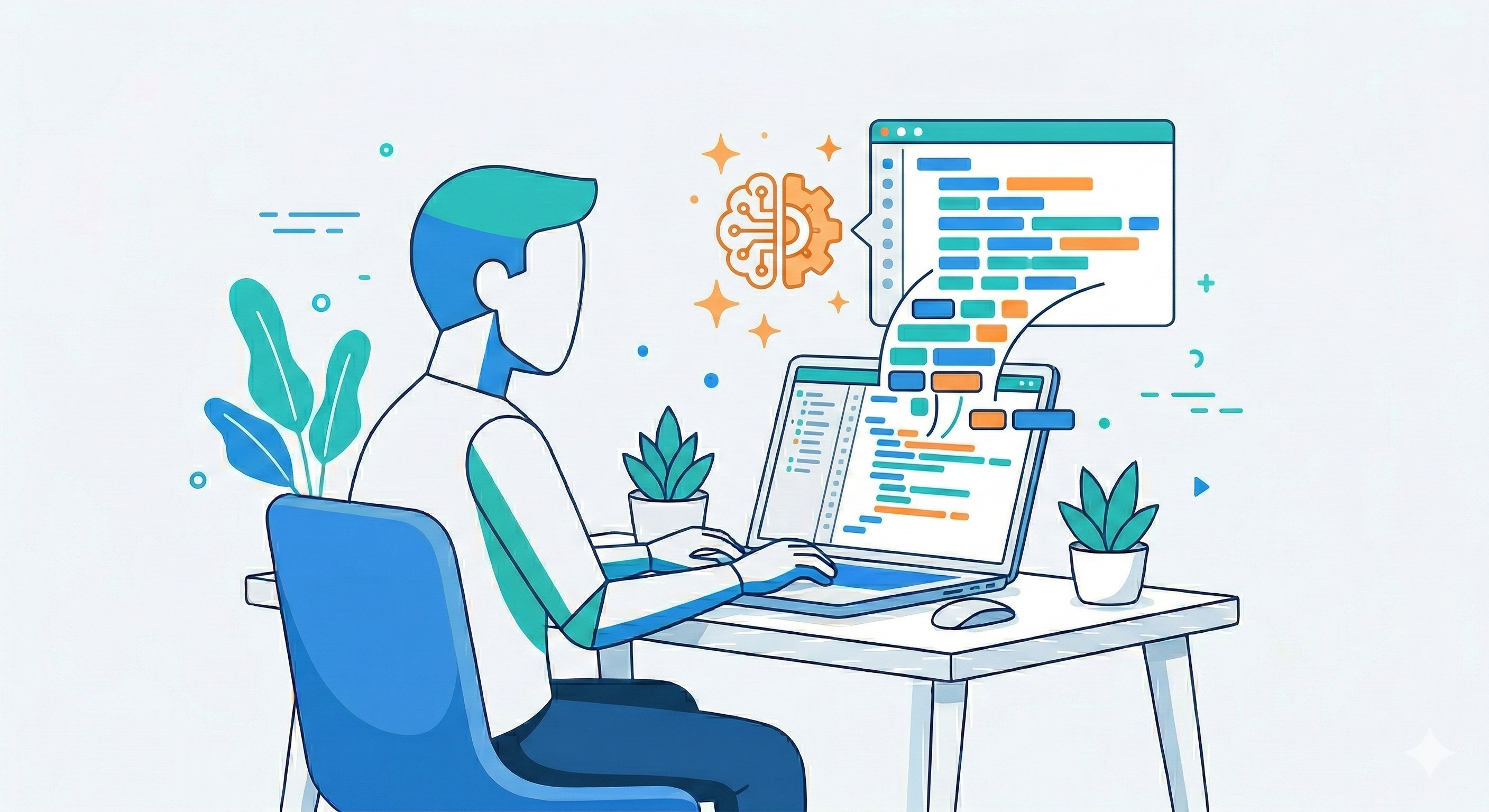 IDE統合型AIでコーディングするイメージ
